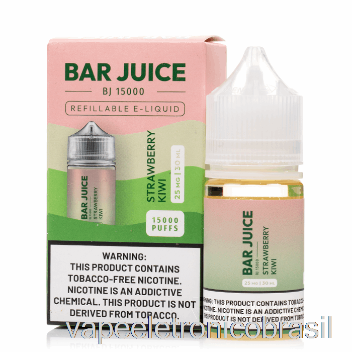 Vape Recarregável Morango Kiwi - Suco Em Barra - 30ml 50mg